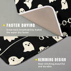 Halloween Dish Drying Mat for Kitchen Counter Spooky Ghost Holiday Super Absorbent Reversible Microfiber Kitchen Countertop Protector Dishes Pad Small 16x18 inch