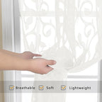 Furman Ivory Sheer Kitchen Curtains Tiers 36 inch Length, Light Filtering Soft - Image 5
