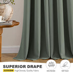 MIULEE Blackout Curtains for Bedroom 2 Panel 40 x 54 Inch Long Dark Mallard | - Image 5