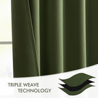 MIULEE Olive Green Back Tab Blackout Curtains 52x102 Inch Long 2 Panels Set | - Image 7