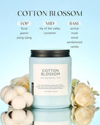 M&SENSE Clean Cotton Scented Candle - 19.4oz Natural Soy Wax Clean Cotton Blossom Scent Non Toxic Candle, 110-Hour Slow Burning 2-Wick Aromatherapy Home Fragrance Gifts for Home Decor