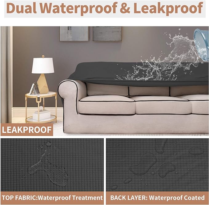 Easy-Going 100% Waterproof Couch Cover, 3 Cushion Couch Slipcover - Image 3