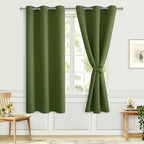 Room Darkening Curtains for Bedroom Olive Green 42x72 Inch 2 Panels | Noise by Hiasan