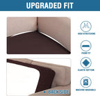 H.VERSAILTEX Super Stretch Individual Seat Cushion Covers Sofa Covers Couch Cushion Covers Slipcover Sets Thick Jacquard Textured Twill Fabric (1 Piece Sofa Cushion Cover, Chocolate)