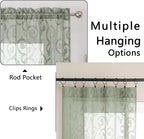 Furman Sage Green Semi Sheer Curtains 72 inches Long - Image 4