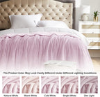 KMUSET Fleece Blanket Throw Size Pink Lightweight Super Soft Cozy Luxury Bed - Image 5