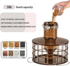 Upgraded Squirrel Proof Bird Feeders, 3Lbs Capacity Caged Bird Feeder, Innovative DIY Starling-Proof, Flexible Adjustment of Grille Size, Caged Seed Tube Feeders Outside Hanging(Copper)