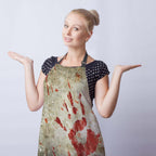 Baking Apron for Women Bloody Handprint Grungy Wall Kitchen Aprons for Men for Kitchen Cooking Restaurant BBQ Painting Crafting 27” (W) x 31” (H), Waterproof Apron