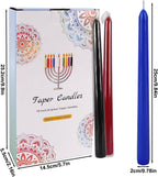 24 Pack 10" Tall Colored Taper Candles, Dripless Unscented Colorful Candlesticks for Birthdays Dinner Party Home Décor, Long Burning Spell Chime Candles for Witchcraft Ritual Prayer Meditation