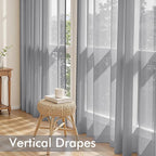 MIULEE Dark Grey Sheer Curtains 72 Inches Long 4 Panels 54 x 72 Inches | Light - Image 5