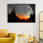 Death Star Inspired Canvas Print Wall Art | Futuristic Space Station Artwork | Smooth Surface Home Decor – Various Sizes