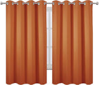 Orange Blackout Curtains 52 x 63 Inch Length/Set of 2 Curtain Panels/Thermal - Image 2