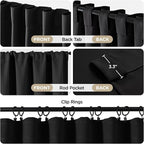 Joydeco Black Curtains 84 inch Long, Thermal Insulated Privacy Room Darkening - Image 4