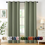 MIULEE Blackout Curtains for Bedroom 2 Panels 40 x 84 Inch Long Sage | Thermal by MIULEE