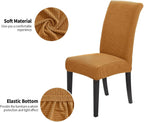 Joccun Chair Covers for Dining Room Set of 8, Dining Chair Slipcovers Stretch Dining Room Chair Covers Seat Protector,Washable Parsons Chair Cover for Home,Hotel,Banquet(Gold,8 Pack)