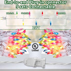 Easter Lights String 25FT 100 Incandescent Bulbs, UL-Listed Multicolor String Lights with White Wire Plug in Connectable for Indoor Outdoor Holiday Yard Patio Party Christmas Decorations