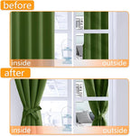 Blackout Curtains for Bedroom, Olive Green, 52 x 45 Inch, 2 Panels | Thermal - Image 4