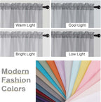 Sheer Light Grey Curtains for Bedroom Living Room 54 Inch Length 2 Panels Set - Image 7