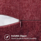 MIULEE Decorative Couch Throw Pillow Covers 16x16 Inch Burgundy Red 2 Pack | - Image 3