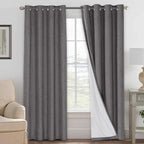 H.VERSAILTEX Linen Blackout Curtains 108 Inches Long 100% Absolutely Blackout by HVERSAILTEX