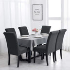Joccun Chair Covers for Dining Room Set of 6,Dining Chair Slipcover Stretch Dining Room Chair Covers Seat Protector,Washable Parsons Chair Cover for Home,Banquet(Dark Gray,6 Pack)