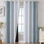 Stone Blue and Greyish White Blackout Curtains Living Room 108 Inches Long | by ESTELARTEXTILER