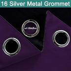 Yakamok Purple 100% Blackout Patio Door Curtain Panels W100 x L96, 1 Panel | - Image 6