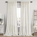 Cream Linen Curtains 112 Inches Long by Nanspring