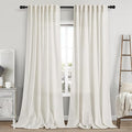 Cream Linen Curtains 114 Inches Long by Nanspring