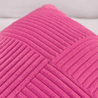 Fancy Homi 2 Packs Hot Pink Euro Decorative Throw Pillow Covers 26x26 Inch for Couch Bed Sofa, Rustic Farmhouse Boho Home Decor, Soft Corss Corduroy Patchwork Textured Square Cushion Case 66x66 cm