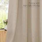 NICETOWN Linen Taupe Window Curtains 84 inches Long, Grommet Thick Linen Blend - Image 7