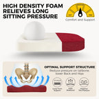 downluxe Indoor Chair Cushions for Dining Chairs, Soft and Comfortable Textured Foam Kitchen Chair Pads with Ties and Non-Slip Backing, 16" x 16" x 2", Red, 6 Pack