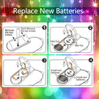 6 Pack Fairy Lights Battery Operated with Timer 2PCS Remote 6.5ft 20LED Multicolor Twinkle Lights Waterproof Silver Wire Fireflies Lights DIY Mason Jar Wedding Party Christmas Centerpiece Table Deco
