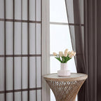 Chocolate Sheer Curtains 63 Inches Long 2 Panels Set, Light Filtering Sheer - Image 3