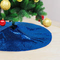 Partisout Sequin Christmas Tree Skirt - Glitter Cotton Colorful Skirt for Halloween (24 in, Royal Blue)