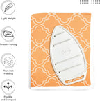 Encasa XO Ironing Mat/Pad (Large 48"x28") with 3mm Padding & Silicone Iron Rest for Steam Pressing on Tabletop or Bed - Heat Resistant, Portable, Quilting & Travel Blanket - Peach Tiles