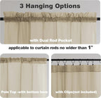 Chyhomenyc Taupe Sheer Curtains 84 Inches Long 2 Panels Set- Light Filtering - Image 3