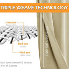 Blackout Curtains for Bedroom, Light Beige, 42 x 72 Inch, 2 Panels | Light - Image 4