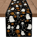 Halloween Table Runner Black Cat Pumpkins Seasonal Kitchen Dining Table Home Outdoor Party Decorations 13x120 Inch