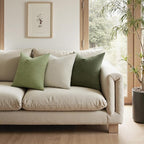 MIULEE Olive Green Chenille Couch Throw Pillow Covers, 20x20 | Set of 2 - Image 2