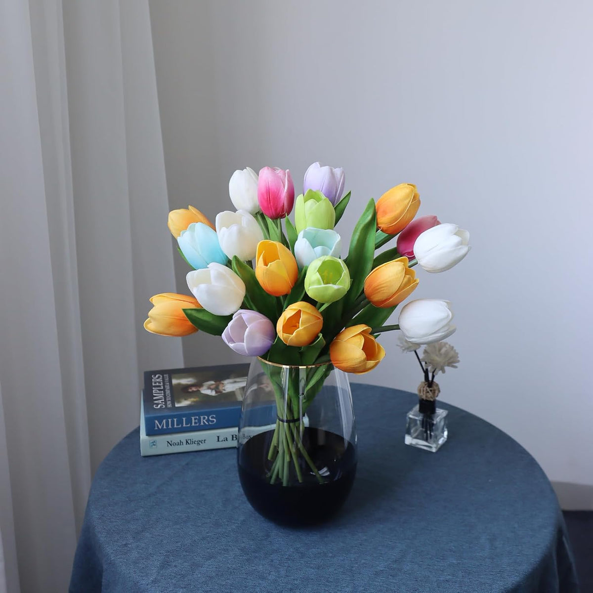 Buart Summer-Colors Tulip Flowers Artificial Luxury Big Tulip Valentine's Day Mother's Day Easter Home Kitchen Wedding Decorations(11pcs)
