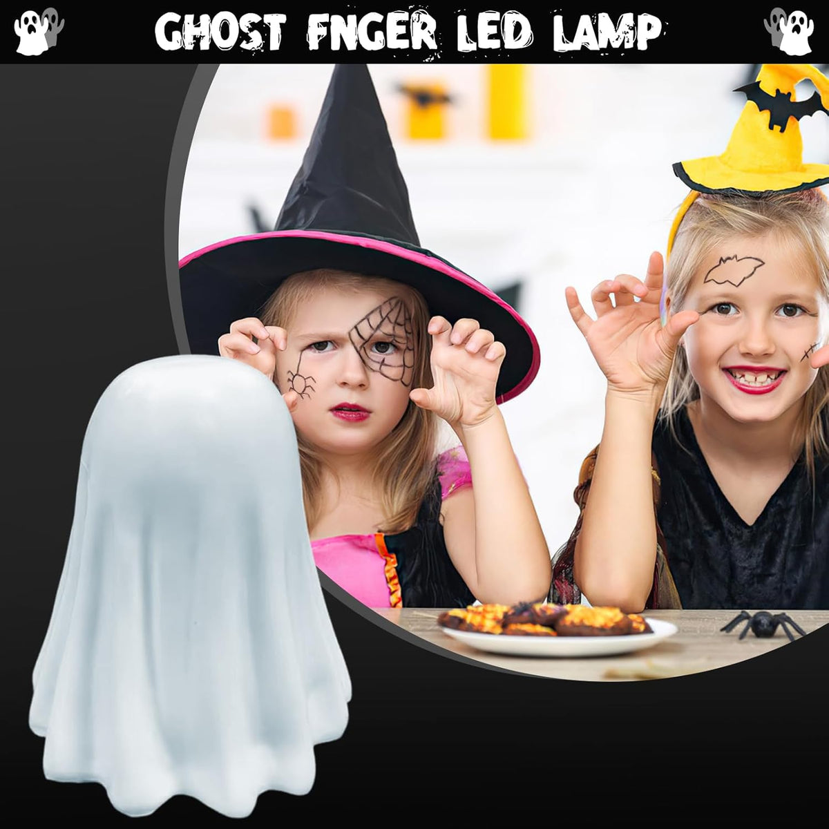 babyye Halloween Ghost Figurine, Spooky Resin Finger Statue, Porch and Indoor Spooky Home Halloween Decorations Indoor