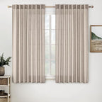 MIULEE Natural Linen Curtains 52x63 Inch Length by MIULEE