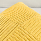 Fancy Homi 2 Packs Yellow Long Lumbar Decorative Throw Pillow Covers 12x24 Inch for Couch Bed Sofa, Rustic Farmhouse Boho Home Decor, Soft Striped Corduroy Rectangle Accent Cushion Case 30x60 cm