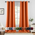 MIULEE Fall Blackout Curtains for Bedroom 2 Panels 40 x 96 Inch Long Orange | by MIULEE