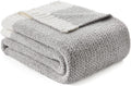 Snuggle Sac Heather Grey Throw XL Blanket for Couch, Super Soft Warm Blankets Cozy Knit Fuzzy Microfiber Throws Dupes for Sofa, Bed, Camping, Picnic, Heather Grey, 50x70 inches