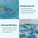 GONAAP Fuzzy Faux Fur Throw Blanket Sky Blue Super Soft Cozy Plush Fuzzy Shaggy Blanket for Couch Sofa Bed (Sky Blue, Throw(50"x60"))