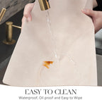 MOSAYT Vinyl Placemats Set of 8-12 X 17 Inch - Faux Leather 100% Waterproof Oil-Proof Wipeable PU Place Mats, Heat Resistant Reversible Table Mats for Kitchen, Dining, Outdoor (Beige)