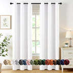 MIULEE Blackout Curtains for Bedroom 2 Panels 40 x 80 Inch Long Pure White | by MIULEE