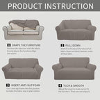 Easy-Going Stretch Oversized Loveseat Couch Covers Washable Taupe | 1-Piece - Image 6